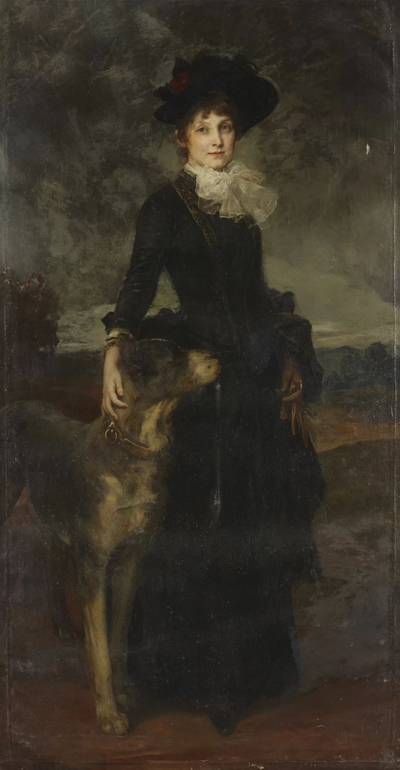 Mina Kaulbach mit Dogge - Lenbachhaus, Monaco di Baviera